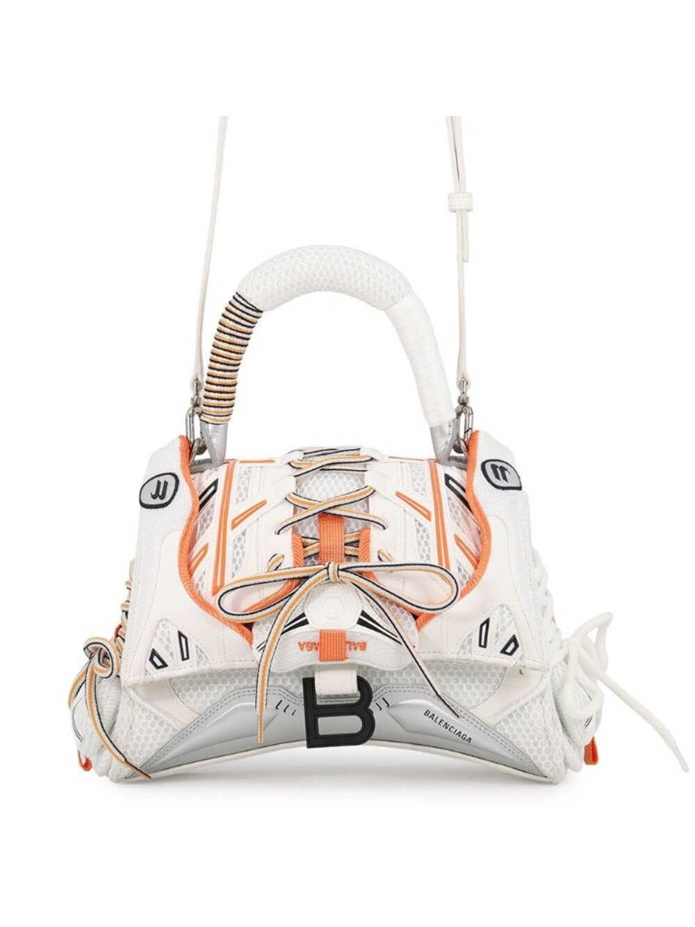 Balenciaga Handbag Sneakers Head Top Mesh Leather 2-Way White